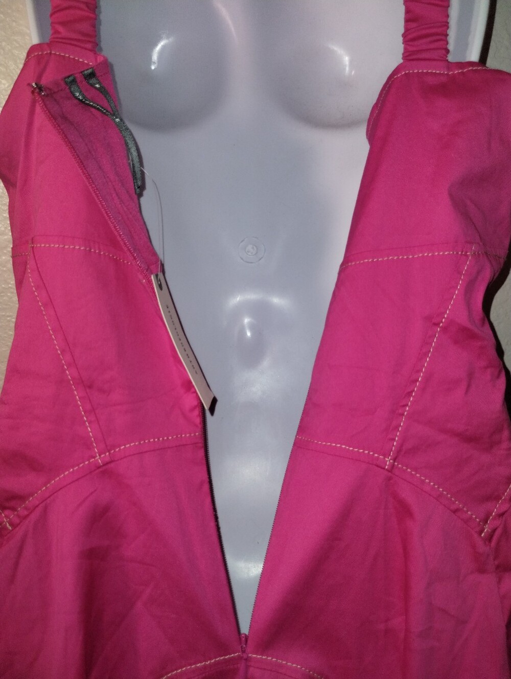 By Anthropologie Dress Hot Pink Size Medium Fit & Flare Barbiecore - Picture 11 of 16